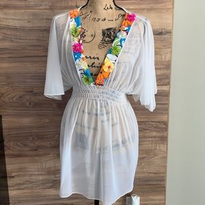 Babalu cover up white sheer & matching head band